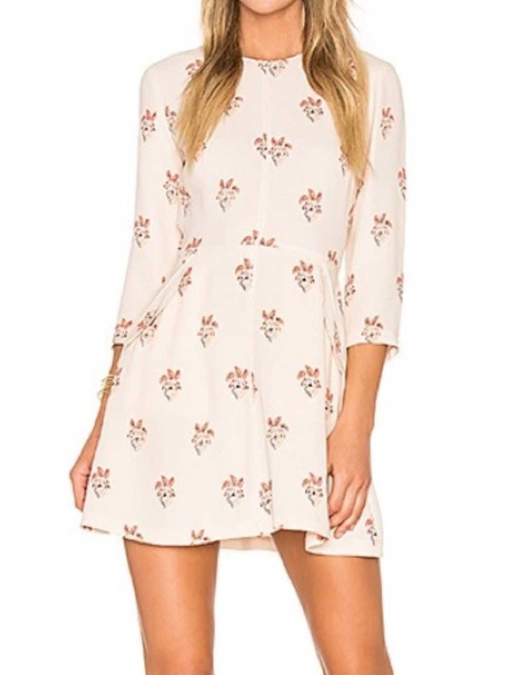 EUC A.L.C. 100% Silk Floral 3/4 Sleeve Terry Dress Size 2